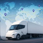 Grafik: E-Lkw an Ladesäule